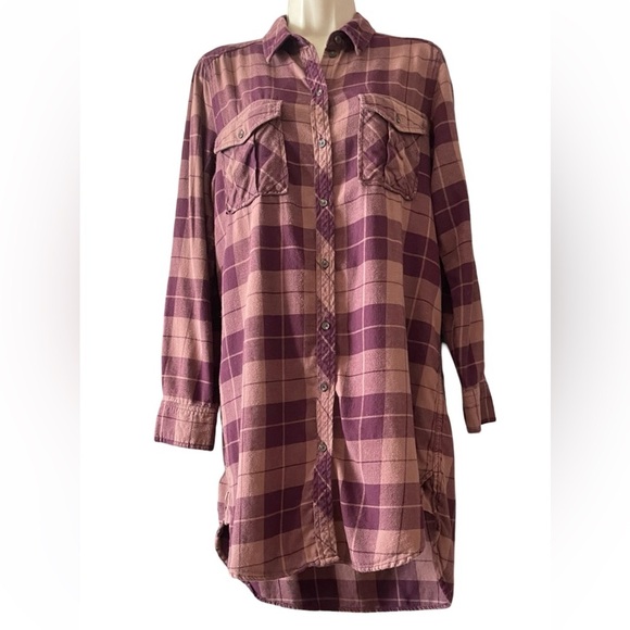 Aritzia Wilfred Free Veronika Buffalo Check Dress Size S Flannel Oversized Soft - Picture 3 of 12